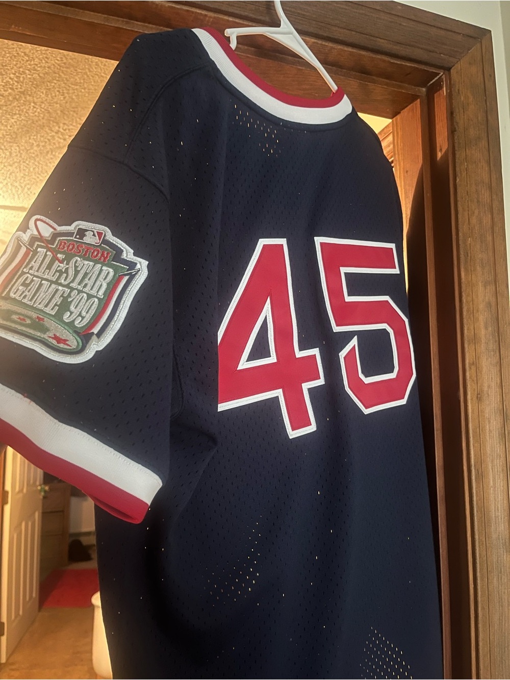 Mitchell & Ness Navy Red Sox Mesh Jersey with Red & White Trim Pedro Martinez - Picture 3 of 3